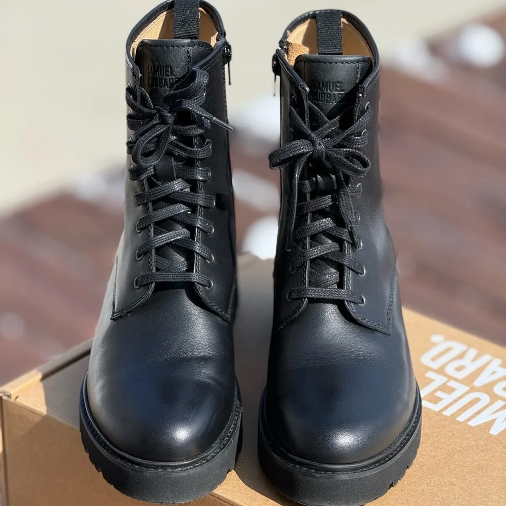 Samuel Hubbard Black Leather Moto Boots - Picture 10 of 11